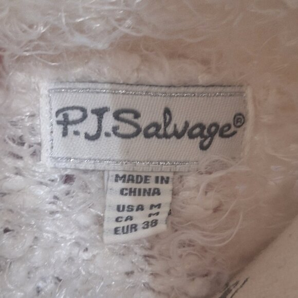 PJ Salvage Womens Fuzzy Cardigan Medium Soft Oversized Elevated Cozy Loungewear - Picture 8 of 9